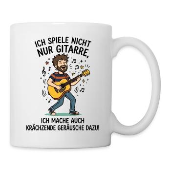 Gitarre Spielen Humor Musiker - Tasse - Weiß - Rechts