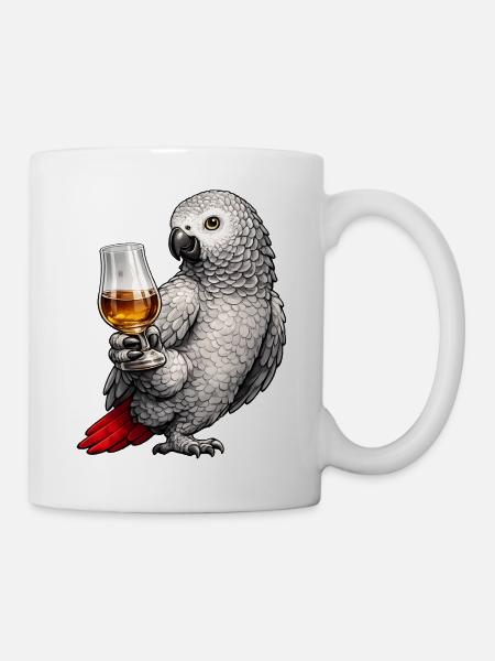 Graupapagei Whisky - Tasse - Weiß