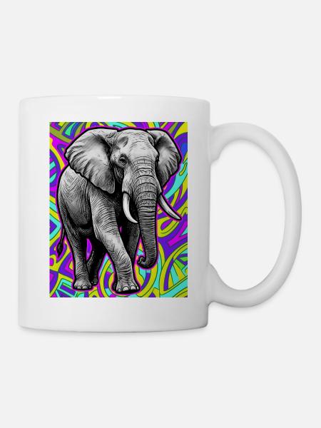 éléphant - Mug blanc - blanc