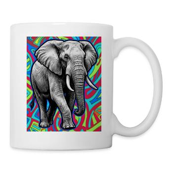 Elefant - Tasse - Weiß - Rechts