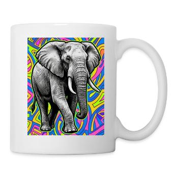 Elefant - Tasse - Weiß - Rechts