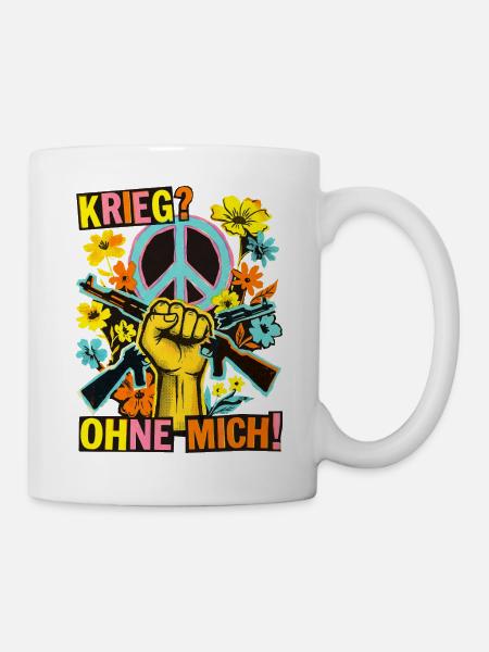 Peace Stop Den_Krieg - Tasse - Weiß