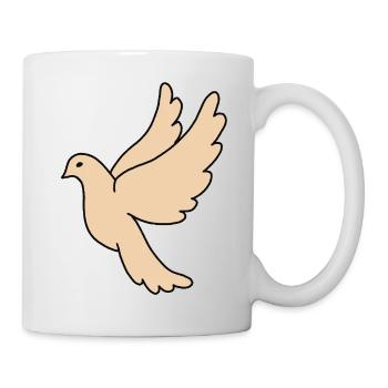 Colombe de la Paix Beige - Mug blanc - blanc - Droite
