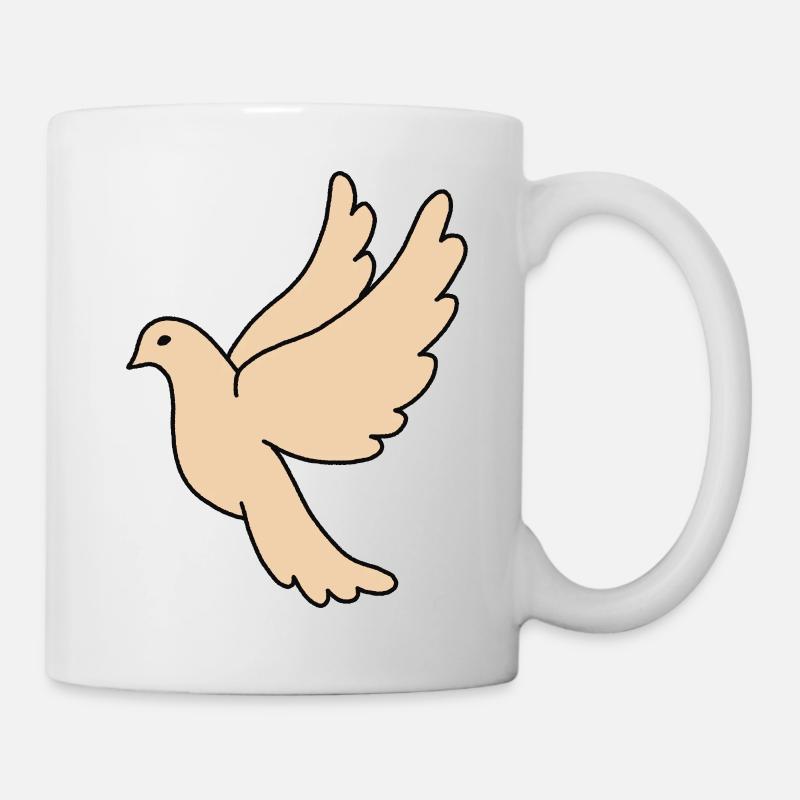 Colombe de la Paix Beige - Mug blanc - blanc