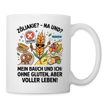 Glutenfrei Ernährung lustig Weizen nein - Tasse - Weiß - Rechts