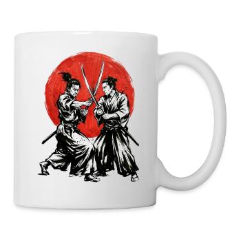 Samurai duels in the red circle - Mug - white - Right