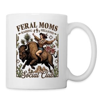 Promenade de buffle Feral Moms - Mug blanc - blanc - Droite