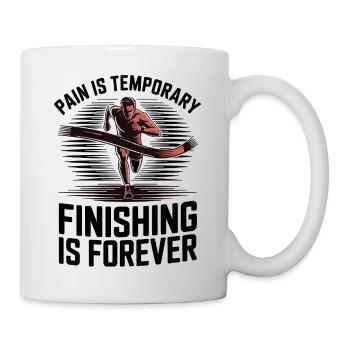 Coureur de motivation sur la ligne d’arrivée - Mug blanc - blanc - Droite