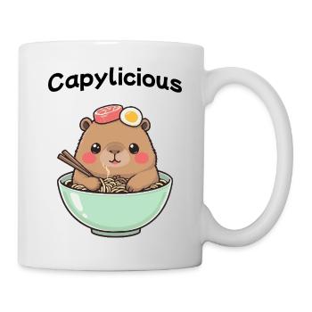 Capybara Ramen T-Shirt – Kawaii Japanese Food - Mug - white - Right