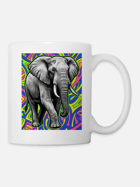 éléphant - Mug blanc - blanc