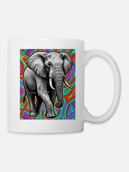 éléphant - Mug blanc - blanc