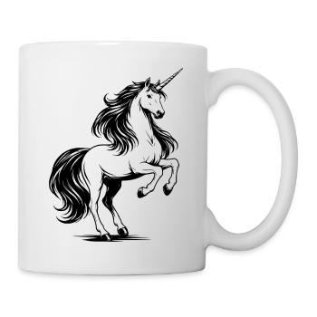 Cheval Licorne Noir - Mug blanc - blanc - Droite
