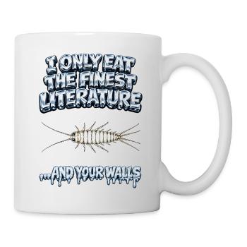 Ich esse nur die beste Literatur - Tasse - Weiß - Rechts