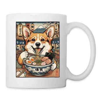 Corgi Ramen Dream at Mt Fuji - Mug - white - Right