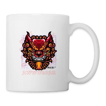 Neon Dragon Portrait Fire - Mug - white - Right
