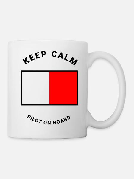 Flag H - pilot on board pilot ship - Mug - white