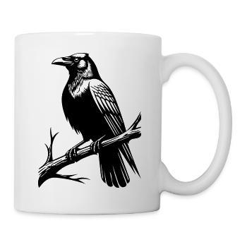 Krähe - Tasse - Weiß - Rechts
