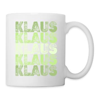 Klaus Grid Schriftzug Muster - Tasse - Weiß - Rechts