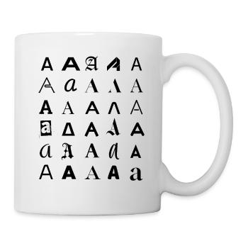 Typografie: Ein Buchstabenvariationsdesign. - Tasse - Weiß - Rechts