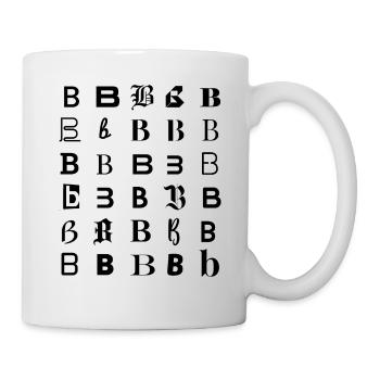 Typography Alphabet Letter B Glyph Mosaic - Mug - white - Right
