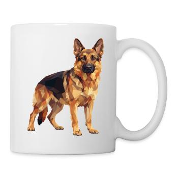 Geometrische Deutscher Schäferhund Low Poly Hundekunst - Tasse - Weiß - Rechts