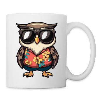 Eule Comic Urlaub - Tasse - Weiß - Rechts