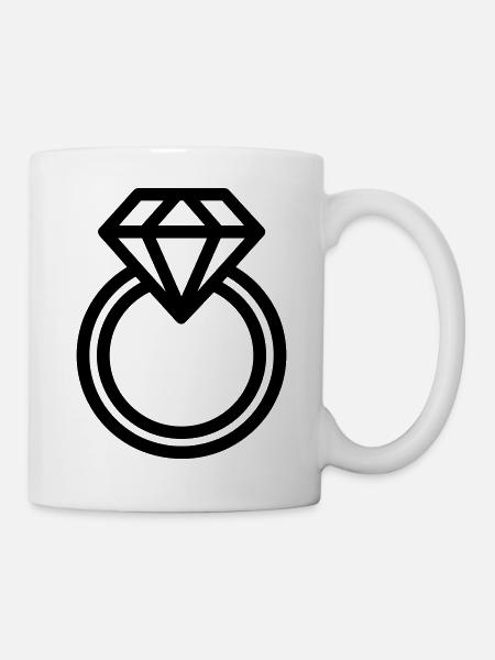 Diamantring - Tasse - Weiß