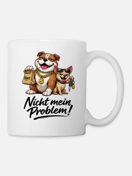 Luxus-Hundebande Cartoon - Tasse - Weiß