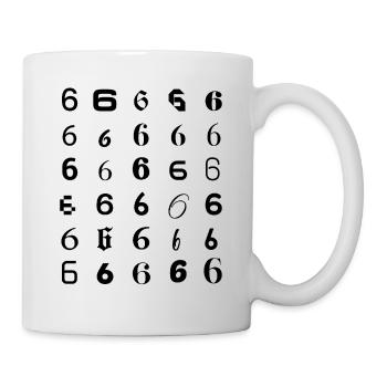 Typografie 6-stelliges Mosaikdesign - Tasse - Weiß - Rechts