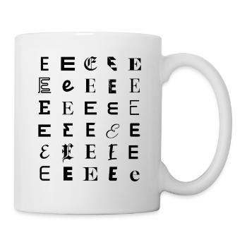 Typography E letter mosaic design - Mug - white - Right