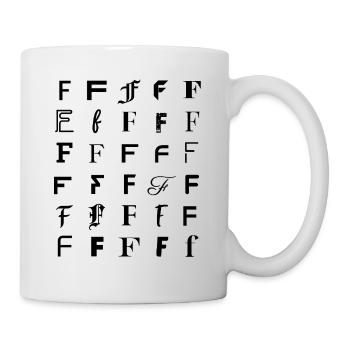 Typography f letter mosaic - Mug - white - Right
