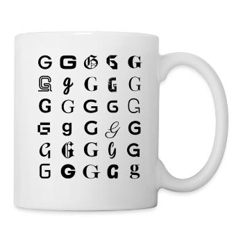 Typography G letter mosaic design - Mug - white - Right