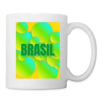 Brasil Neon Blasen Design - Tasse - Weiß - Rechts