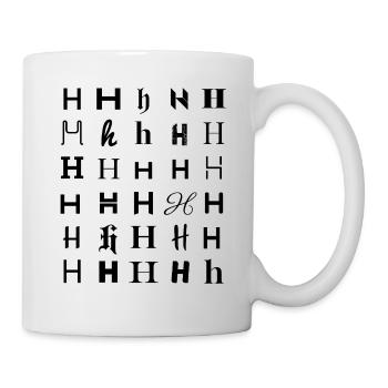 Typography letter H Mosaic design  - Mug - white - Right