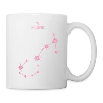 Scorpio Zodiac Sign Star Constellation Pastel Pink - Mug - white - Right