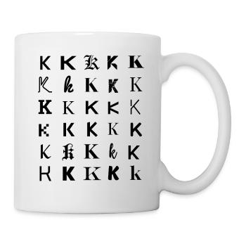 Typography 'K' monogram letter mosaic design. - Mug - white - Right
