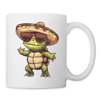 Turtle Comic Funny Sombrero - Mug - white - Right