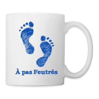 À PAS FEUTRÉS - humour poétique et graphique - Mug blanc - blanc - Droite