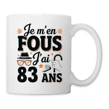 j'ai 83 ans / cadeau 83 ans / t-shirt 83 ans - Mug blanc - blanc - Droite