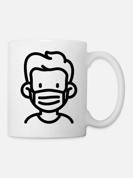 Maske - Tasse - Weiß