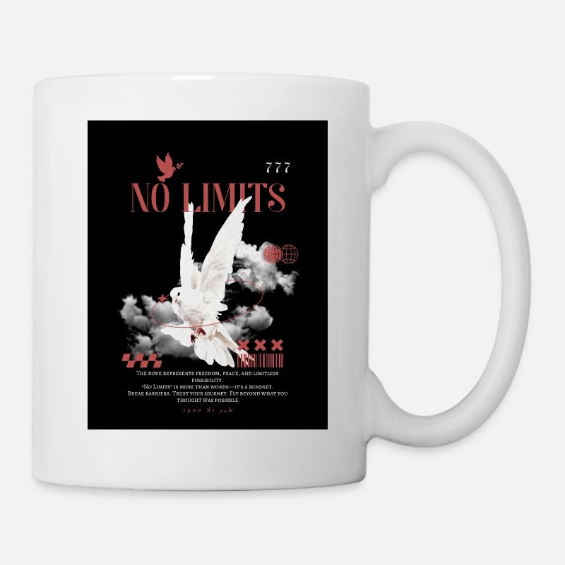 No Limits Motivational T-Shirt Mindset Discipline  - Mug blanc - blanc