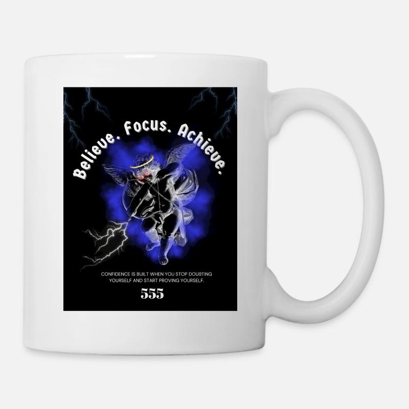 Back_andWhite_IllustrationT-HemdGlaubInSich Selbst - Tasse - Weiß
