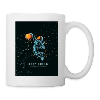 Bleu_SpaceModernSimpleT-ShirtNeverGiveUpMotivation - Mug blanc - blanc - Droite