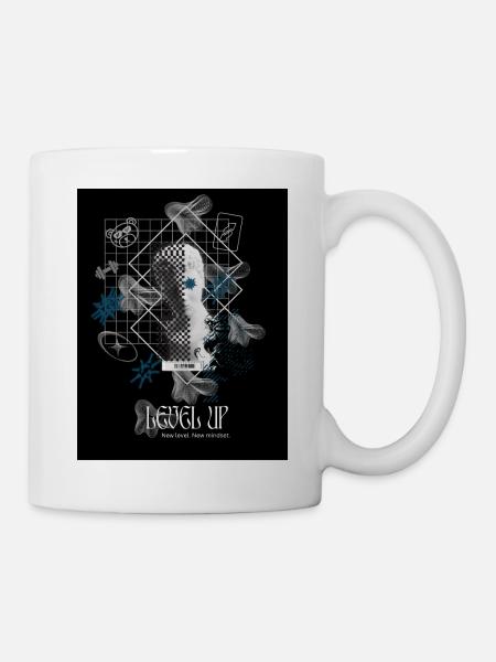 Black_Noir_SurrealismeT-shirtGrowthMindsetSuccess - Mug blanc - blanc