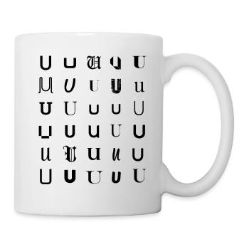 Typography U monogram letter mosaic design. - Mug - white - Right