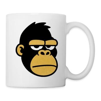 Müder Affenkopf-Cartoon - Tasse - Weiß - Rechts