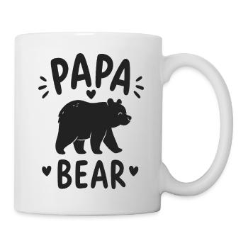 Papa Bear Silhouette Herzdesign - Tasse - Weiß - Rechts