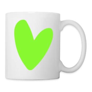 Neon-Grünes Herz-Icon Minimal retro style - Tasse - Weiß - Rechts