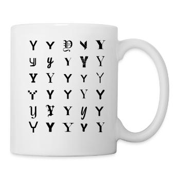 Typography Y monogram letter mosaic design - Mug - white - Right