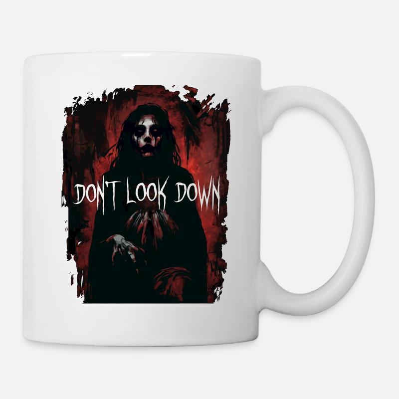 Ne regardez pas de haut Portrait d’horreur - Mug blanc - blanc